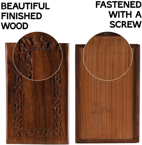 Miniatura 3 de SOULURNS - Urnas de cremación de palisandro grabadas con borde para cenizas humanas adultas, machos y hembras - Urnas decorativas de madera y ataúd
