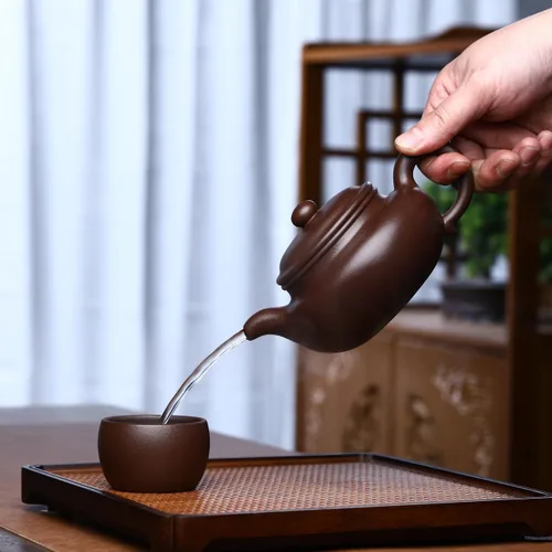 Miniatura 6 de Fine Zisha Teapot Series, china genuina hecha a mano Yixing Purple Clay Tea Pot de 12.8 onzas, infundir té Kungfu Brew (Fanggu)