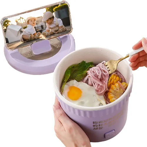 Miniatura 6 de Mini olla arrocera multifuncional, olla caliente eléctrica multifunción automática inteligente, 1 litro, multifuncional, para el hogar, todo en uno
