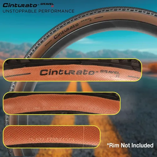 Miniatura 2 de Pirelli Cinturato Gravel H Classic 45-622 (700 x 45c) Neumático de bicicleta de grava diseñado para terreno compacto, compuesto SpeedGRIP para un