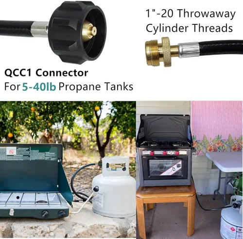 Miniatura 3 de Adaptador de tanque de propano, reemplazo de manguera para el tanque de gas LP QCC1/tipo1 con certificación CSA, conecta los aparatos de propano a