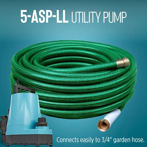 Miniatura 5 de Little Giant 5-ASP-LL Bomba de Utilidad de Aluminio Automática de 115 Voltios, 1/6 HP, 1500 GPH con Interruptor de Diafragma Piggy-back de Bajo