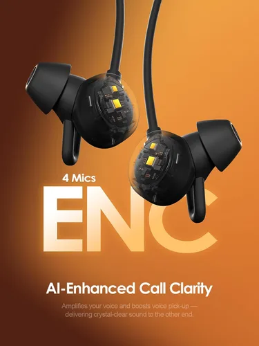 Miniatura 8 de Auriculares híbridos con cancelación activa de ruido Bluetooth 6.0, 5 ENC AI Clear Call Mic Auriculares inalámbricos, auriculares magnéticos