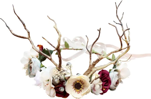 Miniatura 12 de Vivivalue Corona floral niña diadema floral diadema flor halo boda fiesta fotos