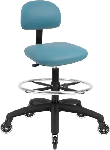Miniatura 17 de Serie FSS Silla de asiento cuadrado de altura baja (43.2 cm - 55.9 cm) de asiento. Vinilo de tela - para oficina, garaje, escritorio, taller
