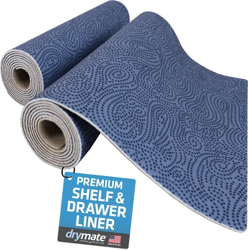 Drymate Forro Premium de lujo para estantes y cajones, tela acolchada gruesa, no adhesiva, absorbente, impermeable, antideslizante, forros para