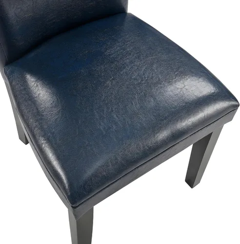 Miniatura 7 de LEEMTORIG Juego de 2 sillas de comedor de piel sintética modernas de mediados de siglo, sillas Parsons tapizadas de lujo con patas de madera maciza