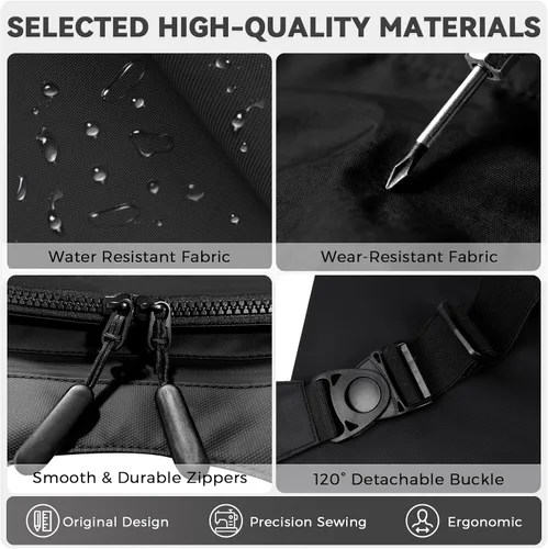 Miniatura 5 de Criuage Bolsa de pecho al aire libre para hombres, chaleco ligero y ajustable, resistente al agua, paquete de pecho EDC con bolsillo para botella