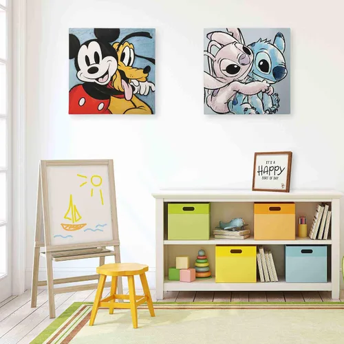 Miniatura 5 de Open Road Brands Disney Lilo y Stitch con ángel Lienzo envuelto en galería Decoración de pared - Adorable arte de pared de Stitch para decoración