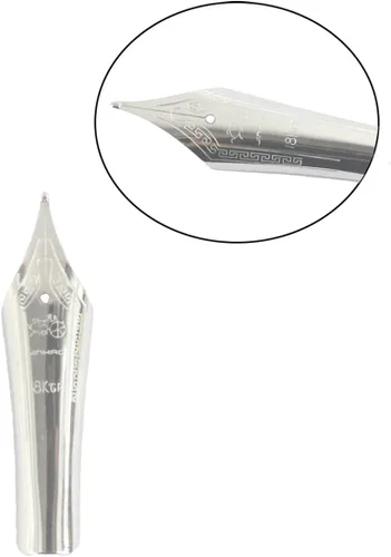 Miniatura 2 de Gullor 5 puntas de pluma estilográfica compatibles con Jinhao 159/450/750, plateado, punta mediana