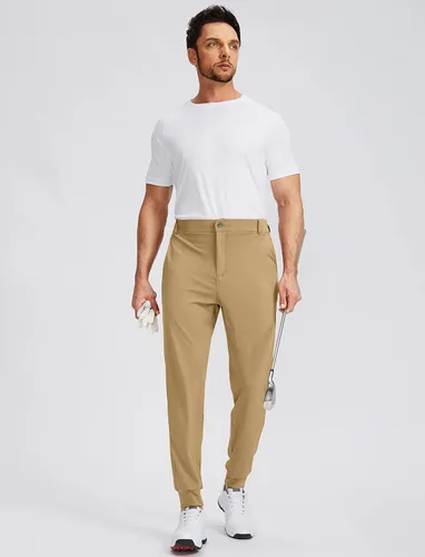 Miniatura 5 de Soothfeel Pantalones deportivos de golf para hombre con 5 bolsillos, ajustados, elásticos, para correr, viajes, trabajo, para hombre