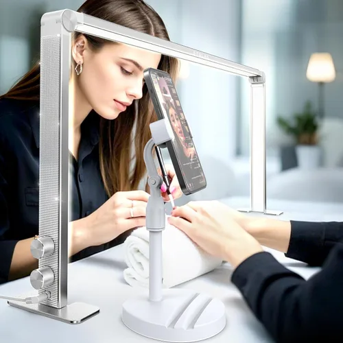 Miniatura 10 de STOLAS Nail Tech - Lámpara de manicura LED regulable de 4000 K-6000 K, luz de escritorio para tecnología de uñas, color plateado