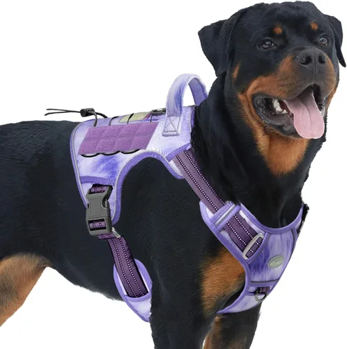 Miniatura 16 de Auroth - Arnés táctico para perros pequeños y medianos, sin tirones, arnés ajustable para mascotas, reflectante, K9, entrenamiento, trabajo, de Gris
