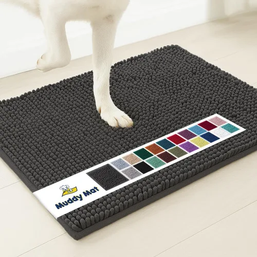 Miniatura 34 de Muddy Mat® Mostrado en la televisión - Tapete de microfibra súper absorbente para puerta de perro para patas fangosas, antideslizante y lavable