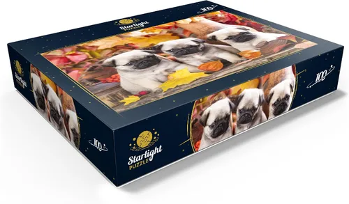 Miniatura 3 de MyPuzzle Pug Puppies - Rompecabezas prémium de 100 piezas, fabricado en Estados Unidos