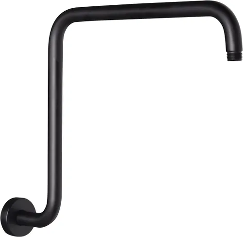 Miniatura 9 de PHASAT Brazo de ducha en forma de "S", brazo de ducha de 16.65 pulgadas de alto con brida, reemplazo de brazo de extensión de cabezal de ducha