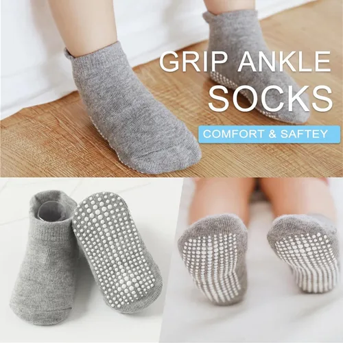 Miniatura 2 de XuoAz Calcetines de bebé con agarres para niños y niñas, calcetines antideslizantes con agarres, 6 pares