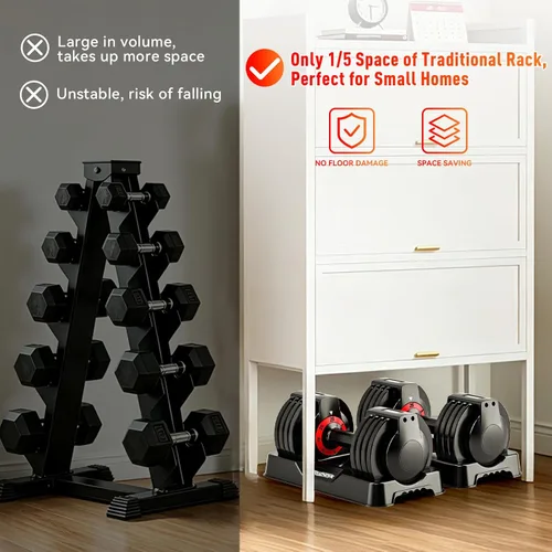 Miniatura 8 de 25/55lb Pair Adjustable Dumbbell Set, Adjustable Dumbbells Set of 2, 5 in 1/10 in 1 Free Weights Dumbbells Set with Anti-Slip Texture Handle