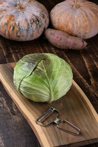 Miniatura 4 de Pelador 2 en 1 para verduras, papas, batatas, repollo, rebanador de cebolla, rábano, pelador multifunción (mango Shpae puede variar)