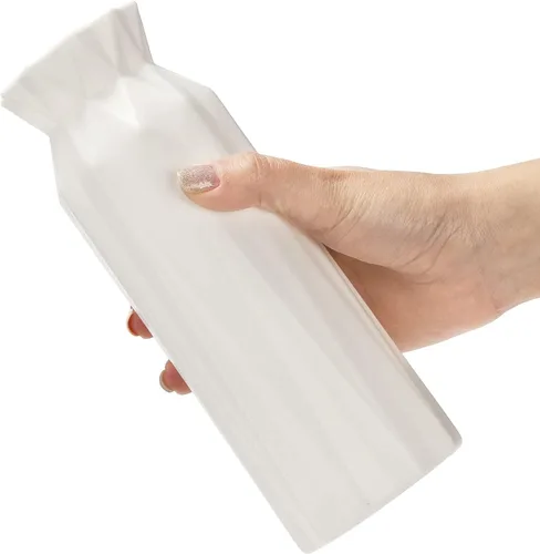 Miniatura 3 de ZOOFOX Paquete de 10 jarrones de plástico compuesto, jarrones de plástico de 8 pulgadas para centros de mesa, jarrones blancos irrompibles