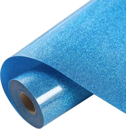 Miniatura 7 de HTVVETUR Glitter Heat Transfer Vinyl - 12" x 15ft Glitter Iron on Vinyl for Shirts, HTV Rolls for Cameo - Easy to Cut & Weed (Glitter Black-15ft)