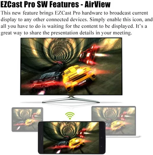 Miniatura 5 de EZCast Sistema de presentación inalámbrico profesional, receptor de pantalla HDMI, pantalla dividida 4 a 1, WiFi MIMO 2T2R, compatible con AirPlay