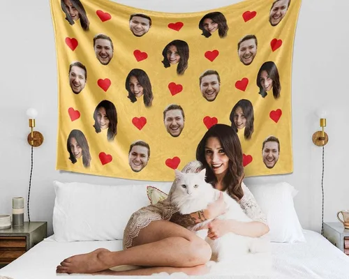 Miniatura 11 de Manta personalizada de fotos y textos para bebés, niños y adultos. Manta facial de forro polar personalizada, regalos personalizados para perros