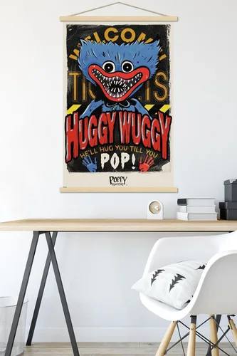 Miniatura 5 de Trends International Poppy Playtime - Póster de pared Huggy Wuggy, 22.37 x 34.00 pulgadas, paquete de impresión prémium y colgador de madera de haya