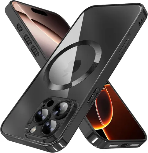 Miniatura 8 de Funda magnética para iPhone 15 Pro Max galvanizada transparente TPU suave [protección completa del lente de la cámara] imanes N56 que no se