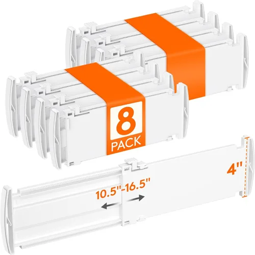 Miniatura 25 de Lifewit Separadores de cajones para ropa, 3.2 pulgadas de alto, 10.5 a 16.5 pulgadas, organizadores de cajones expandibles, separadores de plástico