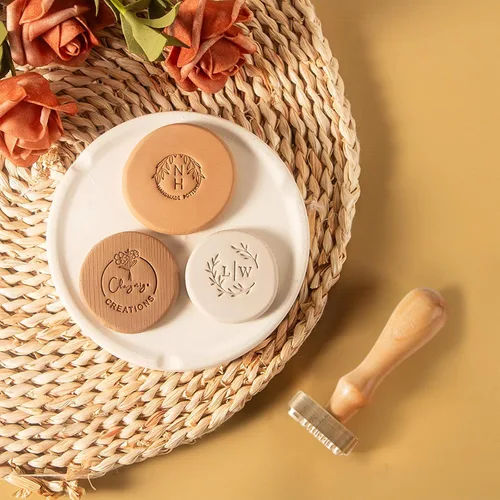 Miniatura 7 de Terwex Sello de cerámica personalizado – Sello de arcilla personalizado con tu diseño de logotipo – Crea impresiones únicas en cerámica