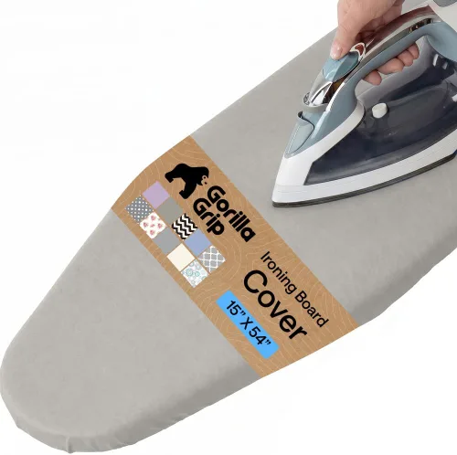 GORILLA GRIP The Original - Funda y almohadilla para tabla de planchar, revestimiento de silicona, acolchado grueso resistente a la quemadura, Gris