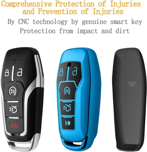 Miniatura 4 de Funda para Llave Ford con Llavero de TPU Suave Premium, Carcasa de Llave de Protección Completa Compatible con Ford Fusion 2013-2016, Ford Mustang