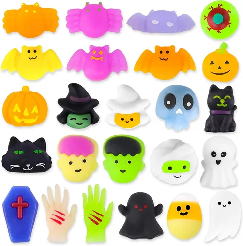 MGparty 24 juguetes de Halloween para niños, regalos de fiesta de Halloween, bolsas de regalo, premios, decoraciones de Halloween, juguetes para