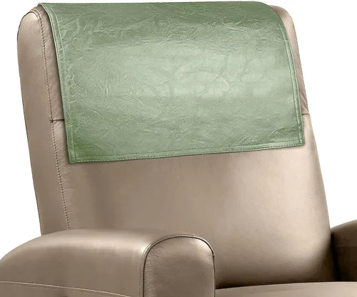 Miniatura 25 de Funda para reposacabezas para silla reclinable, protector para reposacabezas de piel sintética con correas elásticas, fundas para reposacabezas