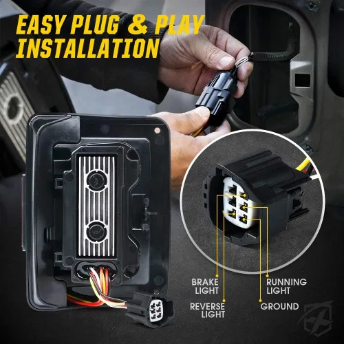 Miniatura 6 de Xprite Luces traseras LED en forma de C ahumadas compatibles con Jeep Wrangler JK JKU Sport Sahara Rubicon 2007-2018, aprobadas por DOT, marcha