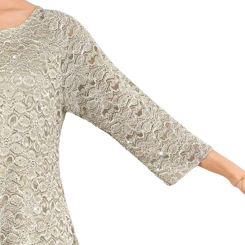 Miniatura 3 de Blusa de punto tipo túnica con estampado floral y encaje para mujer