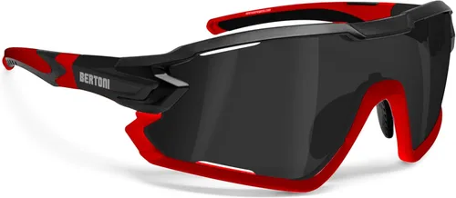 Miniatura 10 de Bertoni Gafas de sol deportivas polarizadas fotocromáticas ciclismo MTB con prescripción portador QUASAR Negro-Aguamarina/Espejo Azul
