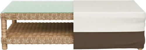 Miniatura 4 de Amazon Basics Funda para mesa de centro de patio al aire libre, impermeable, anti-UV, duradera, beige/tostada, 48 x 28 pulgadas