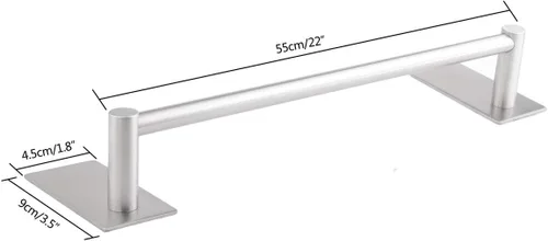 Miniatura 2 de Toallero para toallas de baño, resistente 3M, autoadhesivo, para colgar toallas de mano, de acero inoxidable montado en la pared, para baño, cocina