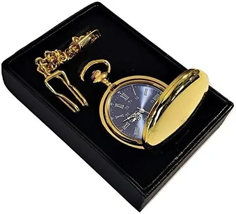 Miniatura 5 de 1 reloj de bolsillo personalizado, regalo grabado de estilo vintage. Caja incluida, cadena de acero inoxidable y grabado incluidos, padrinos de Oro