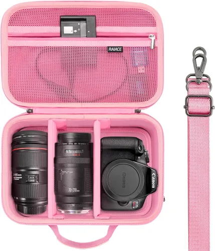 Miniatura 11 de RAIACE Funda rígida compatible con Canon EOS Rebel T7/T100/T6/R100/R50/R5/R7/R8, para Sony, para cámara Nikon. Bolsa de cámara de gran capacidad