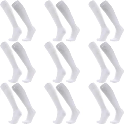 ZXOLDZX 9 pares de calcetines de fútbol acolchados hasta la rodilla para hombres, jóvenes y niños