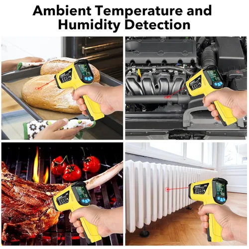 Miniatura 8 de Pistola Termómetro Infrarrojo, TEMIRUP Pistola de Temperatura Digital Láser sin Contacto con Sonda K para Industrial, Cocina, Plancha, Motor, HVAC