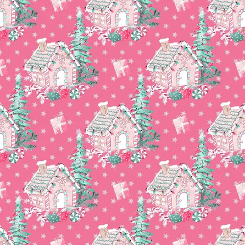 Hermoso papel de regalo para casa de bastones de caramelo, rosa oscuro, rosa, grueso, papel de regalo de Navidad, turquesa, decoración navideña
