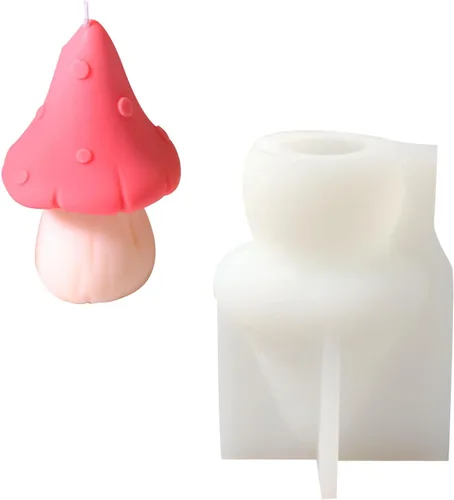 BOOWAN NICOLE Lindo molde de vela de silicona de hongos, suministros de molde para hacer velas, moldes hechos a mano para fondant de hielo en 3D,