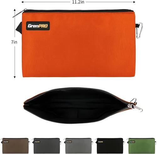 Miniatura 2 de GRENPRO Bolsa de herramientas con cremallera, bolsa de herramientas pequeña de 12 pulgadas, bolsa de almacenamiento multiusos, bolsa de herramientas