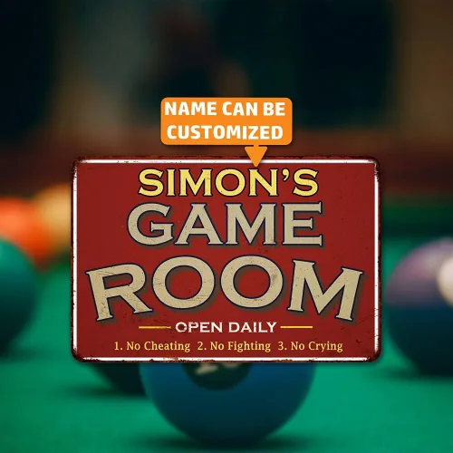 Miniatura 2 de Your Name Game Room Decor Letrero personalizado Letreros de pared Ideas de Gameroom Decoraciones Juegos Arcade Retro Video Poster Gamer Art Theater