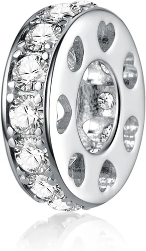 Miniatura 62 de 925 plata esterlina espaciador encanto grano con CZ transparente para pulseras Pandora Charms