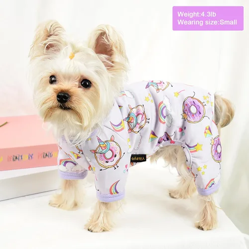 Miniatura 2 de Pijamas para perros Pjs Ropa suave y elástica para perros pequeños Niña Niño Perros de tamaño mediano Primavera Verano Ropa para cachorros Mamelucos